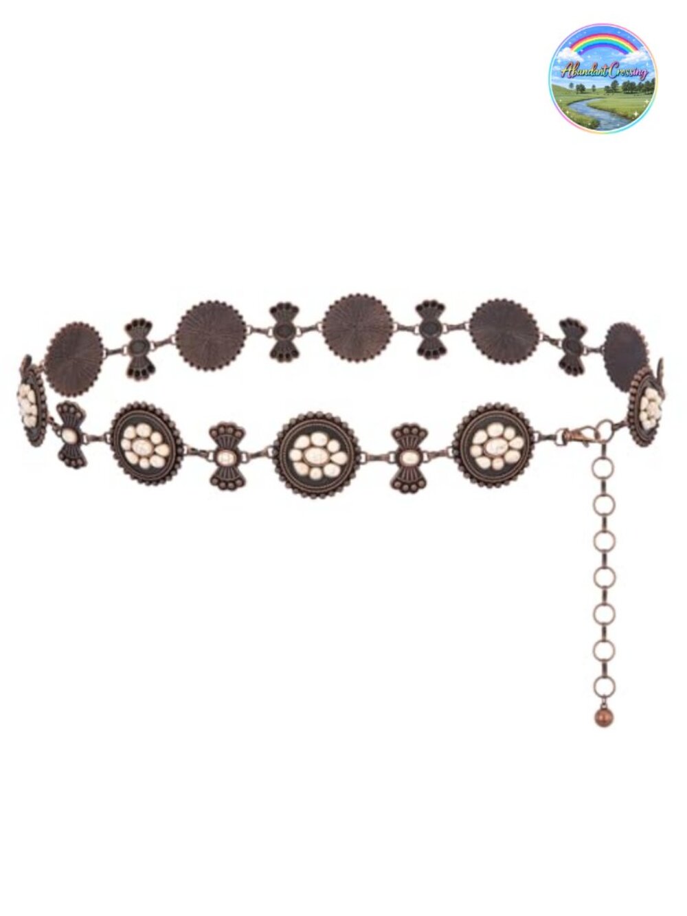 Western Concho Chain Belt Adjustable Metal Boho Waist Chain